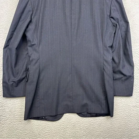 Holland & Sherry Savile Row Blazer Mens 42R Blue Bespoke Vintage USA Made Office